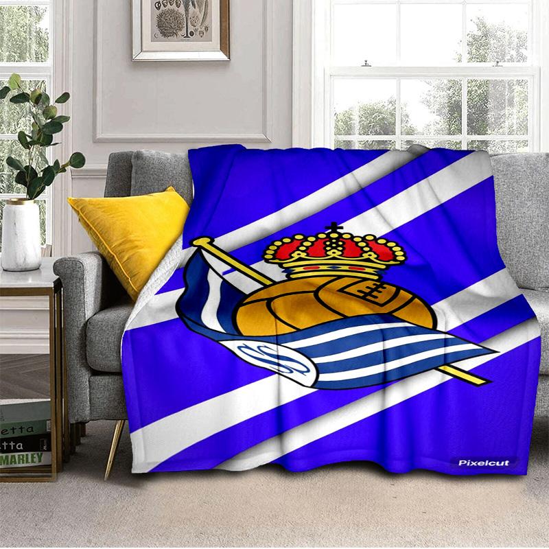 Real Sociedad Blanket Outdoor Flannel Blanket for Camping, Hiking, Garden Parties, Picnic Essentials,gift for family and friends