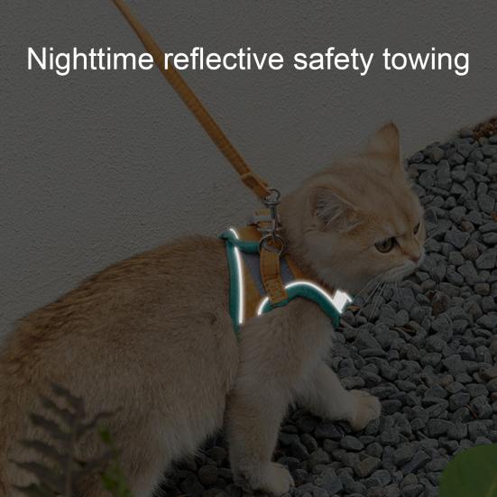 Pet Vest Harness with Leash Breathable Adjustable Reflective No Pull Escape-proof Small Dog Puppy Cat Chest Harness Pet Supplies