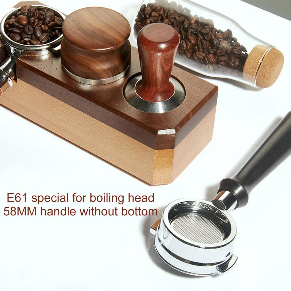 Xuuyuu 58mm Coffee Bottomless Portafilter with Removable Filter Basket for Expobar, Rocket, Faema, and Rancilio (Black)