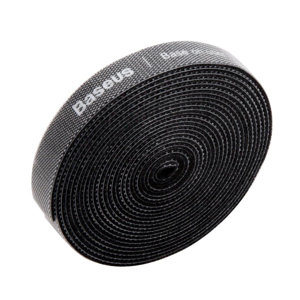 Baseus Rainbow Circle Hook And Loop Straps - Velcro Tape, Velcro Cable Organizer 3M Black (Acmgt-F01)