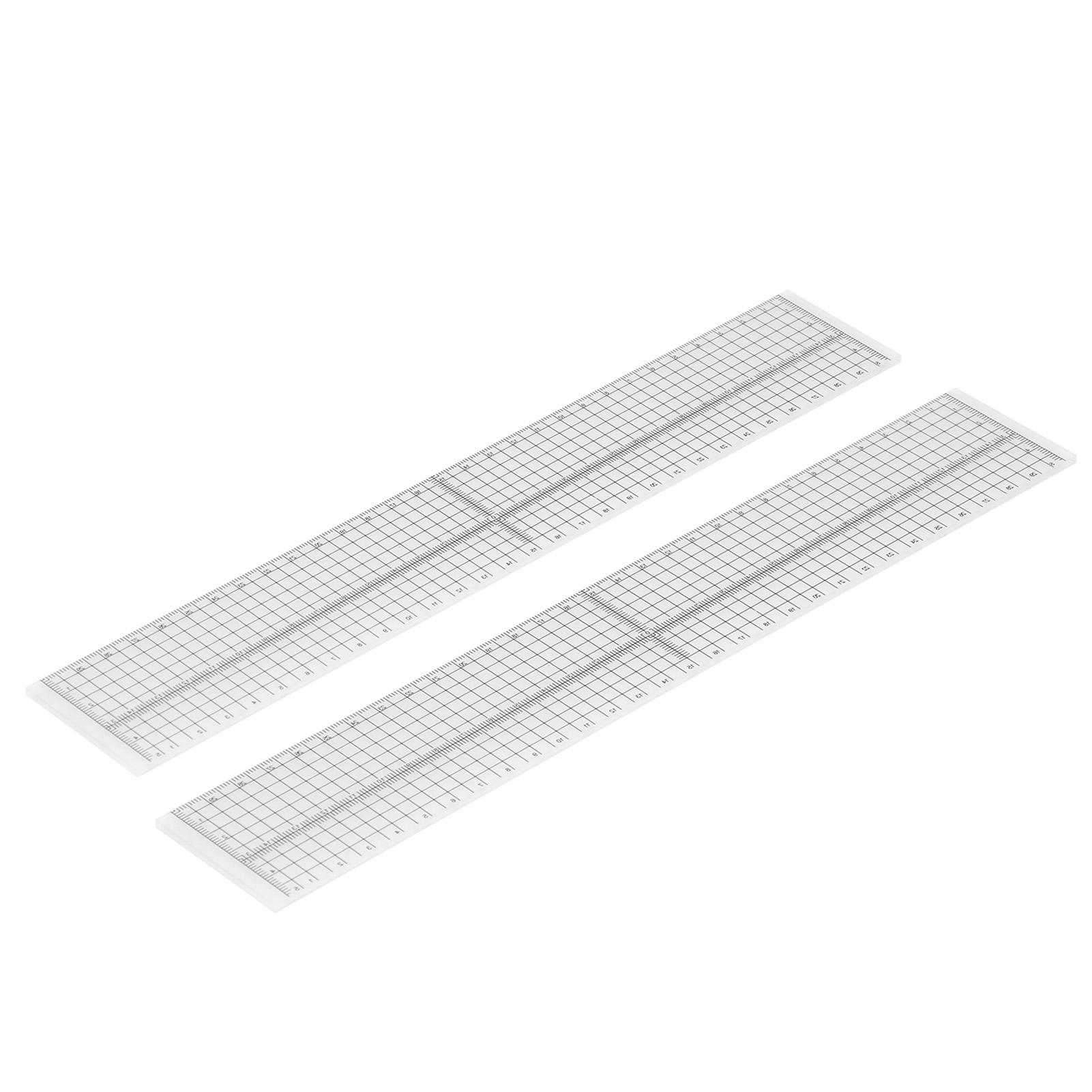 

2 Pcs Ruler Clear Scale Thick DIY Quilting Sewing Graphic Design Deckle Edge Ruler