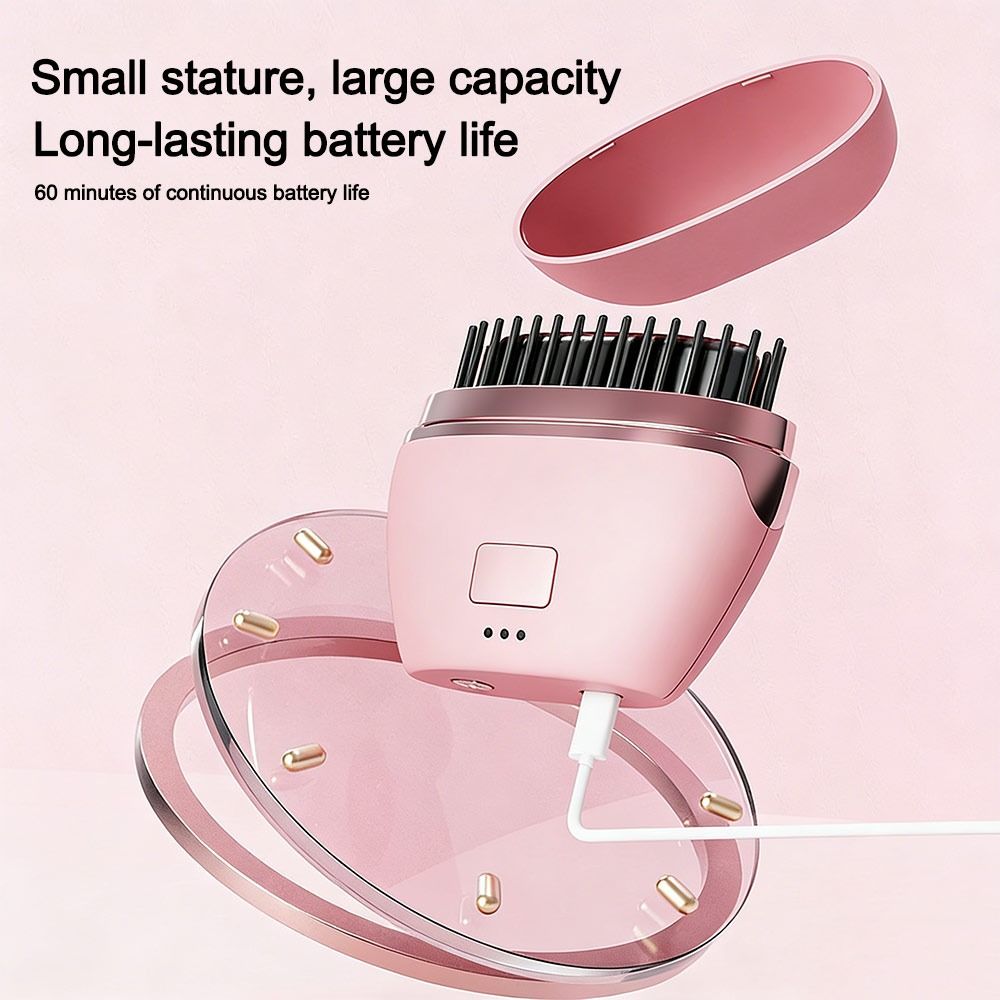 Rechargeable Hair Straightener Comb Cordless Detangler Electric Heating Hair Straightener Brush