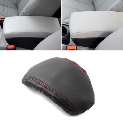 Black-red Line PU Leather with Sponge Armrest Cover For VW Passat 2005 2006 2007 2008 2009 Center Control Armrest Box Cover