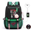 Trend Printing Student Casual Schoolbag Contrasting Color Neutral USB Backpack