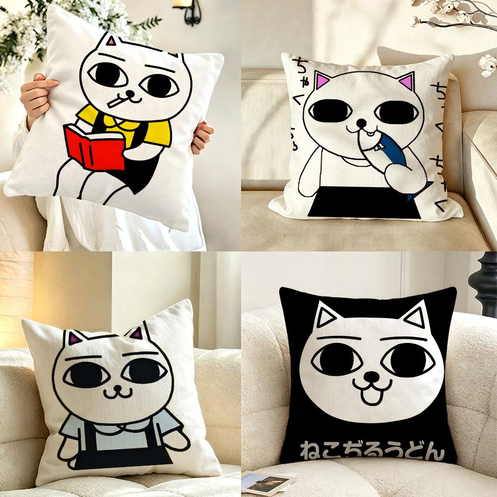 Character NNekojira Cushion Cover Pillow Case Antidustmite Pillowcase Silky Short Plush Sofa Cushion Cover Hot