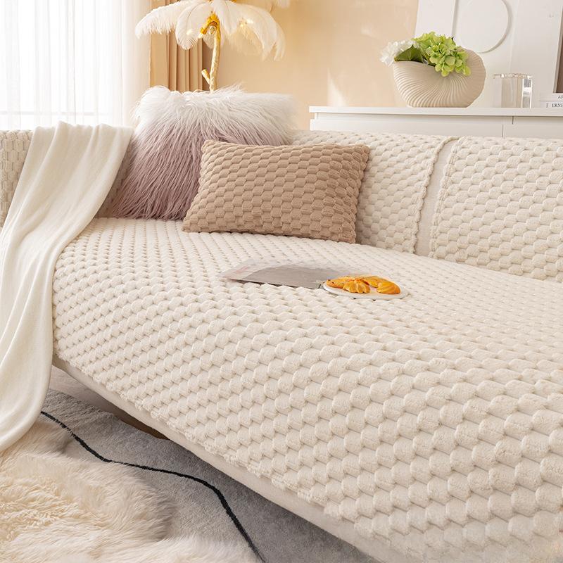 Sofa Cushion Plush Simple Modern Non-Slip Seat Cushions Four Seasons Universal Winter Leather Sofa Cover Towel Backrest Cover Cloth
