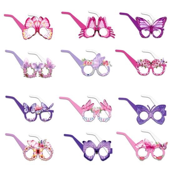 Butterfly Paper Glasses Spring Party Favors Birthday Party Eyeglasses Photo Booth Props for Kids Adults Holiday Supplies