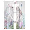 Easter Bunny Flower Butterfly Watercolor Rabbit Tulle Curtains for Living Room Kitchen Sheer Voile Curtain Bedroom Window Panels