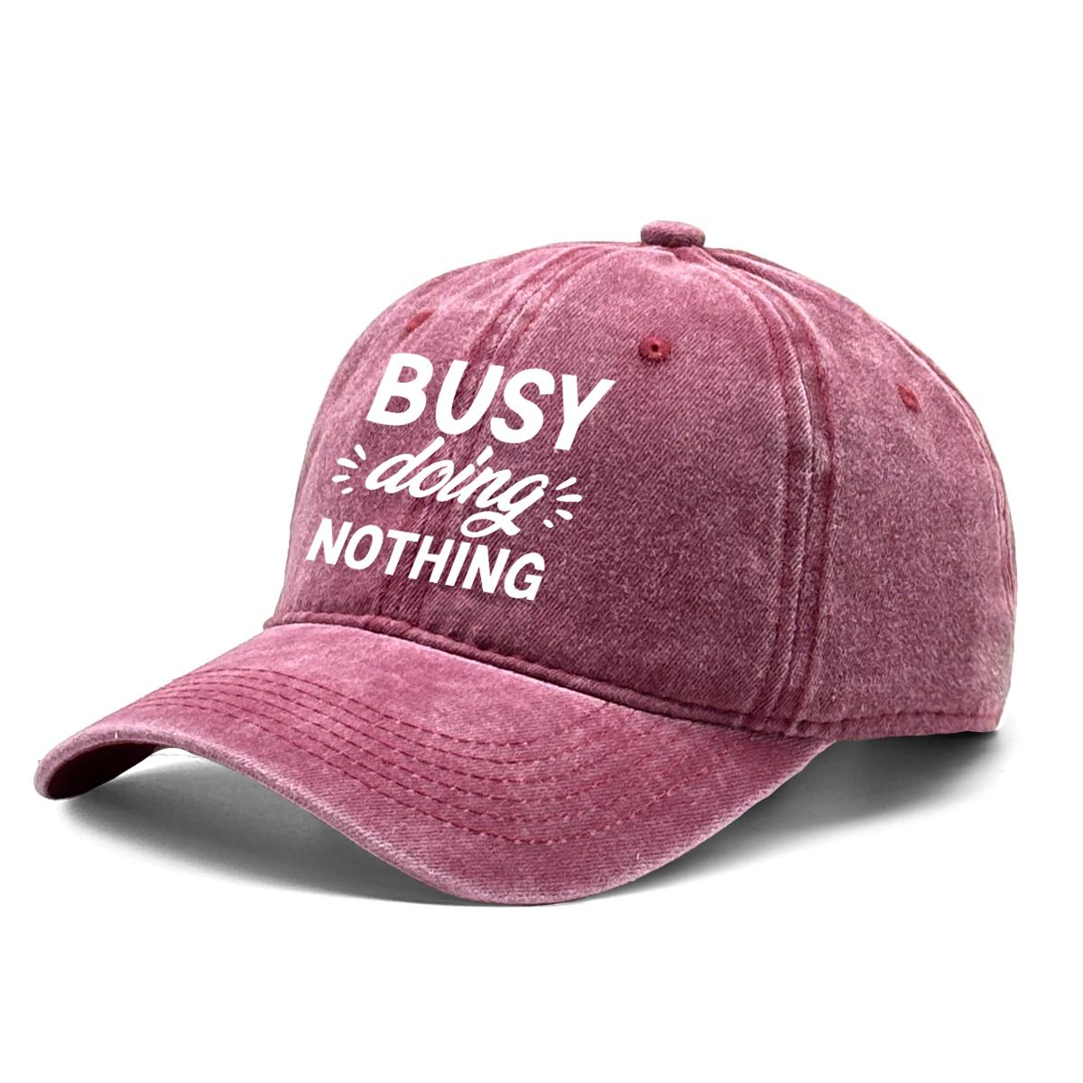 

Busy Doing Nothing Unisex Snapback Baseball Hat Caps For Woman Washed Retro Adjustable Baseball Cap Perfect For Street Wear вино красного