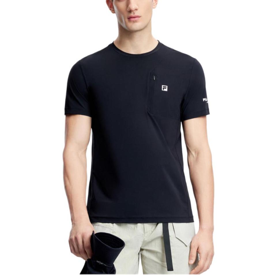 FILA T Shirts Men's Black Crew Neck Moderate Straight Fit A11M337103F-BK