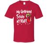 My Girlfriend Stole My Heart Christmas Holiday Funny Santa Gift T Shirt