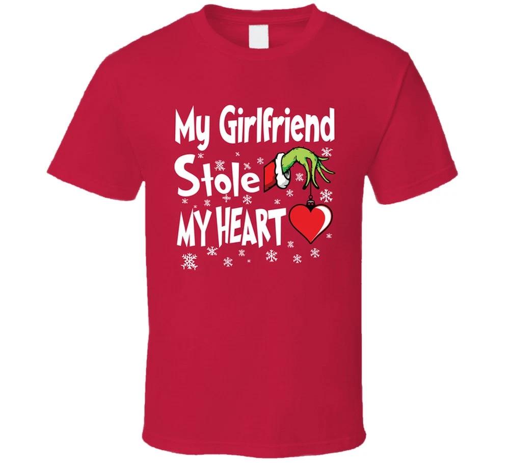 My Girlfriend Stole My Heart Christmas Holiday Funny Santa Gift T Shirt 3XL