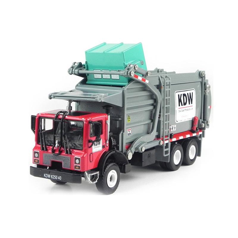1:24 Garbage Truck Cleaning Vehicle Model Alloy Materials Handling Cleaning Dustcart Car Boys Game Toys for Kids Gift