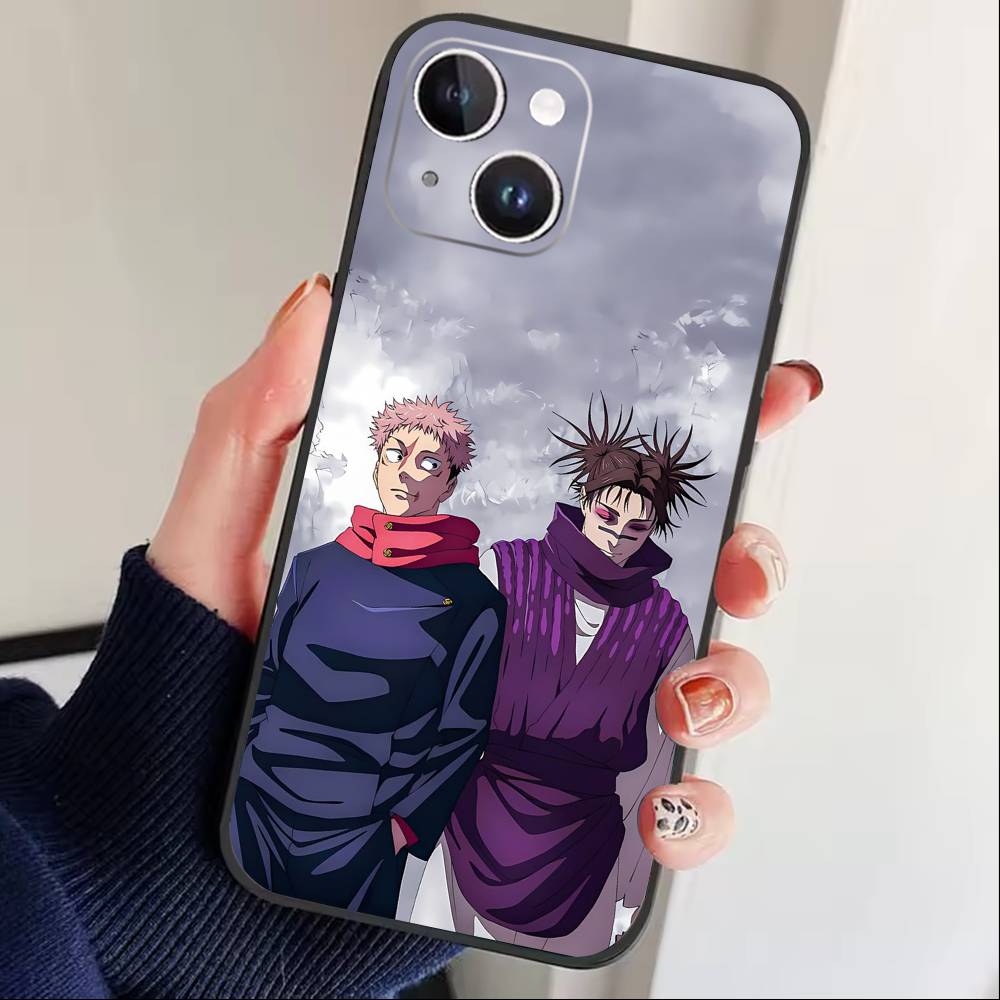 Jujut-su I-Ichiji K-Kaisen Phone Case For iPhone17,16,15,14,13,12 Plus,Max Soft Silicone Black Cover