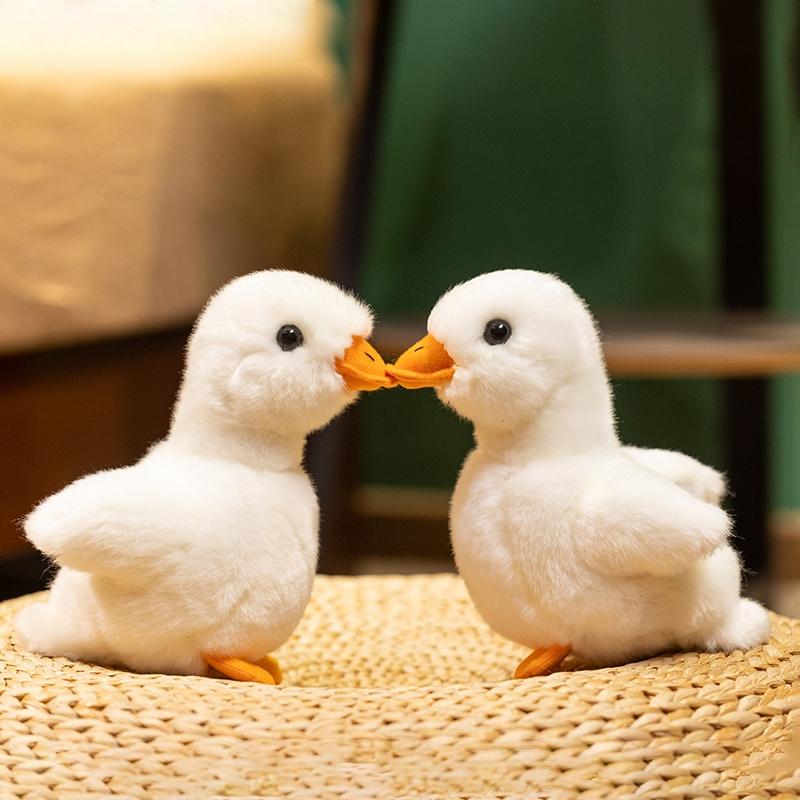 Cute Realistic Plush Toy Baby Animal Mini Yellow Chick Duckling Stuffed Toys Kawaii Small Chicken White Duck Plushies Soft Doll