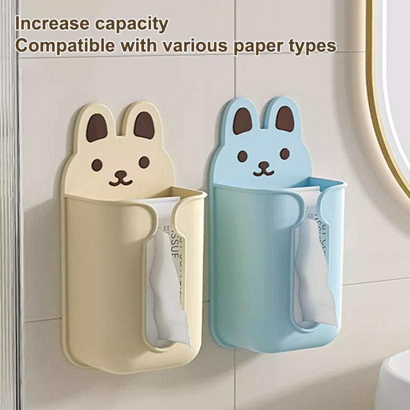 Wall Mounted Tissue Box Aesthetic Cartoon Design Napkin Holder for Bathroom Kitchen Home Decoration
