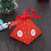 10Pcs Christmas Candy Packaging Box Santa Claus Reindeer Triangle Gift Box Merry Christmas Labeled Kraft Paper Box Party Supplie