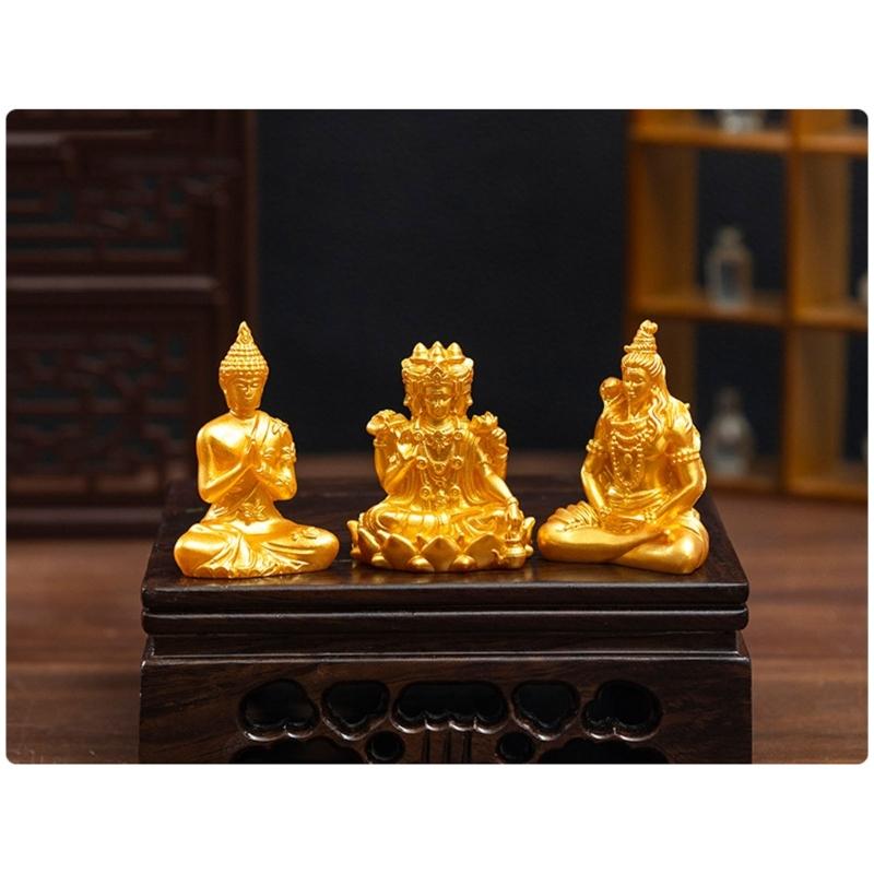 30Pcs Sakyamuni Buddhas Statue Mini Gold Buddhas Figurines Bulk,Tiny Figures Ornament for Car Dashboard Home Decorations