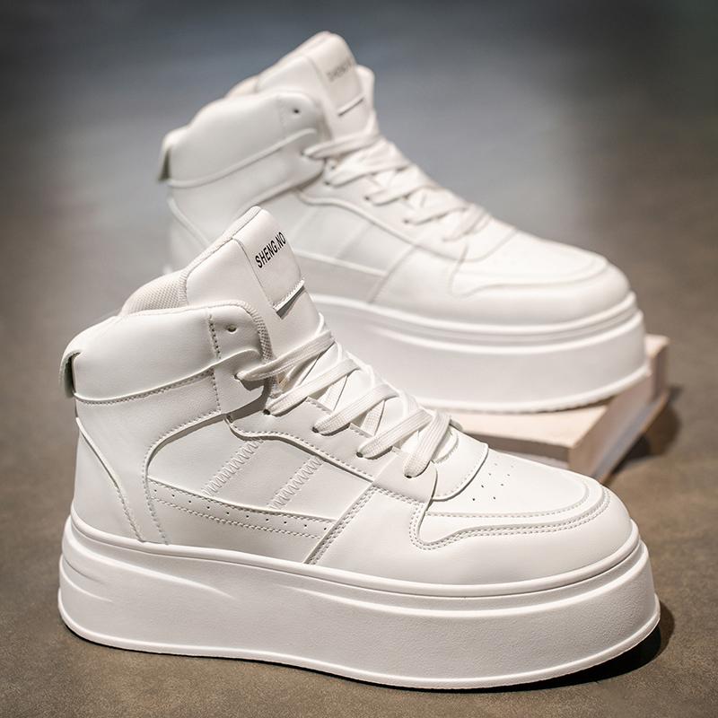 New Men's Classic Fashion High Top Thick Sole Skateboarding Shoes Comfortable Soft Sole Basketball  Sneakers