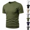 Men Simple Casual Old Money Textured Crew Neck Short Sleeve T Shirt