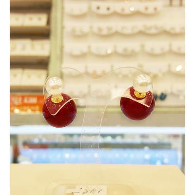 White & Red Earrings (Da935)