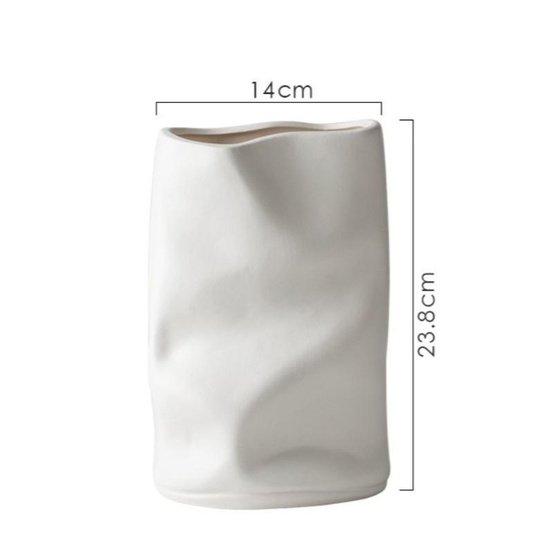 Ceramic Vase Luxury Desktop Dried Flowers Vases Vintage Simple Ikebana Flower Bottle Elegant Aesthetic Decorative Vases Ornament белый