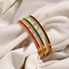 MamacitaSlay 316L Stainless Steel Zircon Bangle 18K Gold Plated Waterproof Jewelry For Women Minimalist Stackable Bracelet Gift