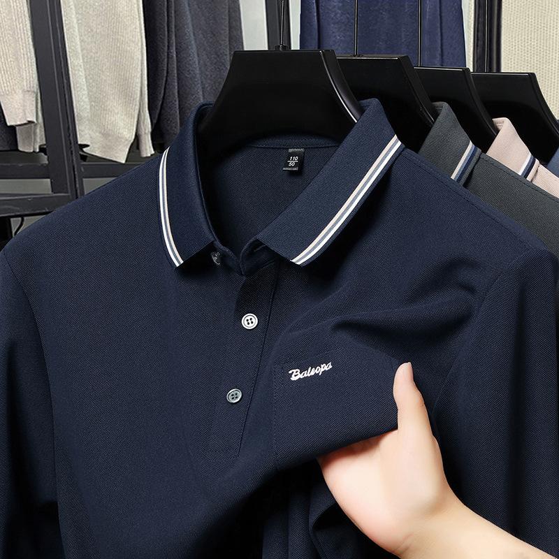 Summer Men s T-Shirt Loose Fit Casual Fashion Long Sleevepolo M