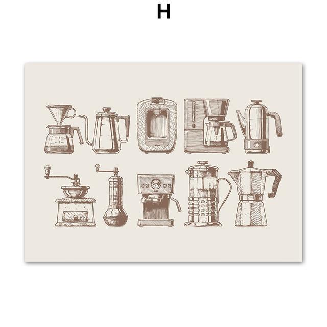 Abstract Line Hand Cup Coffee Maker Quote Wall Art Canvas Painting Nordic Posters And Prints Wall Pictures For Living Room Decor