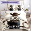 3PC Custom Name Cowboy Dreams Bedding Set Duvet Cover Closure Includes 1 Duvet Cover & 2 Pillowcases for Bedroom