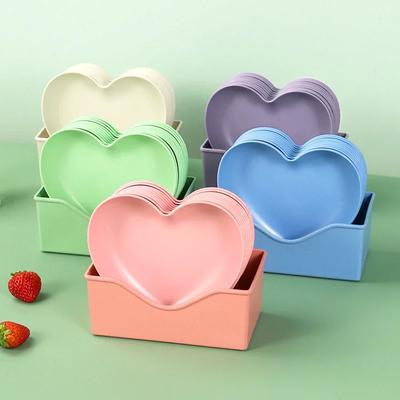 Set de 6 bucăți farfurie în formă de inimă farfurie creativă pentru tort cu tavă farfurie cu oase farfurie pentru gustări cu fructe uscate farfurie cu bomboane container farfurie pentru gustări