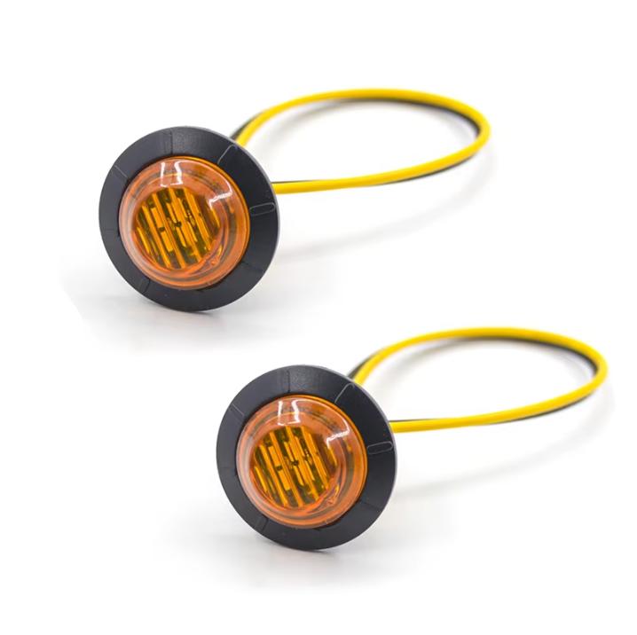 HQ 2pcs 12/24V LED Side Marker light Indicator LED Bullet Light Truck Trailer Lorry Tail light 3/4" LED Marker Clearance Light