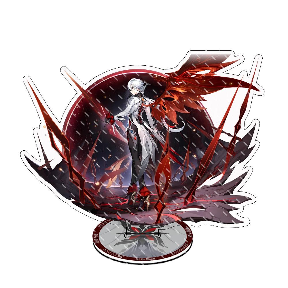 Anime Figure Genshin Impact Furina Arlecchino Xiao Yae Miko Yelan Acrylic Stand Model Board Desk Decor Standing Sign Fans Present