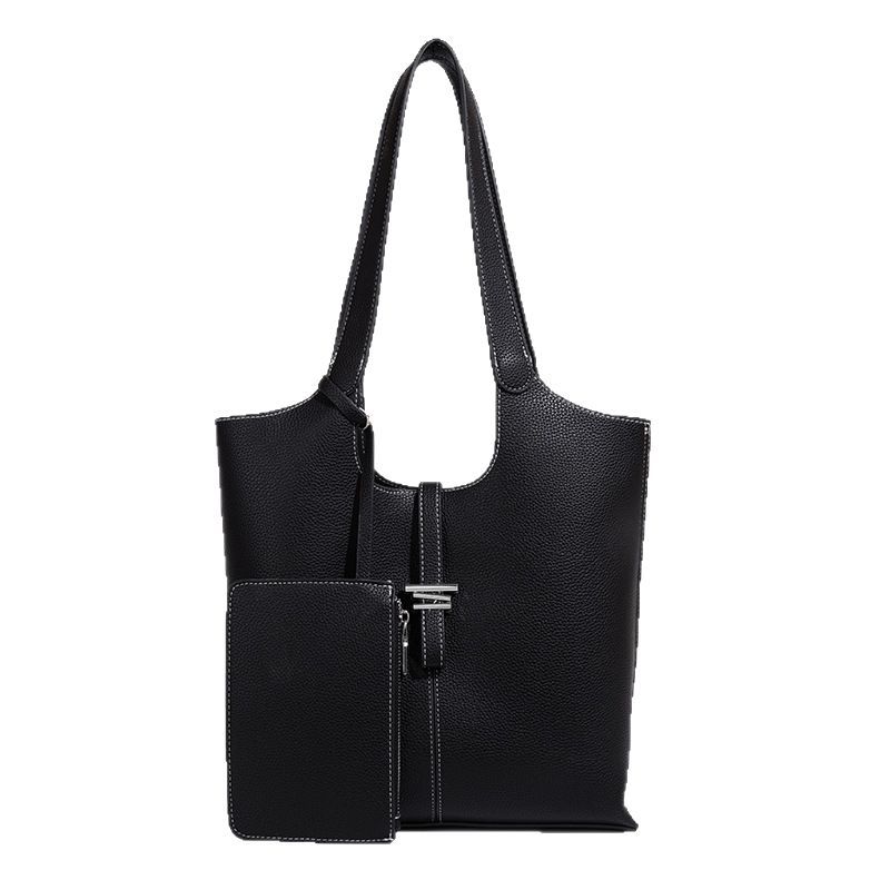 2025 New High-End Large Capacity Tote Bag for Women, Lychee Pattern Shoulder Underarm Bag, Handbag for Commuting