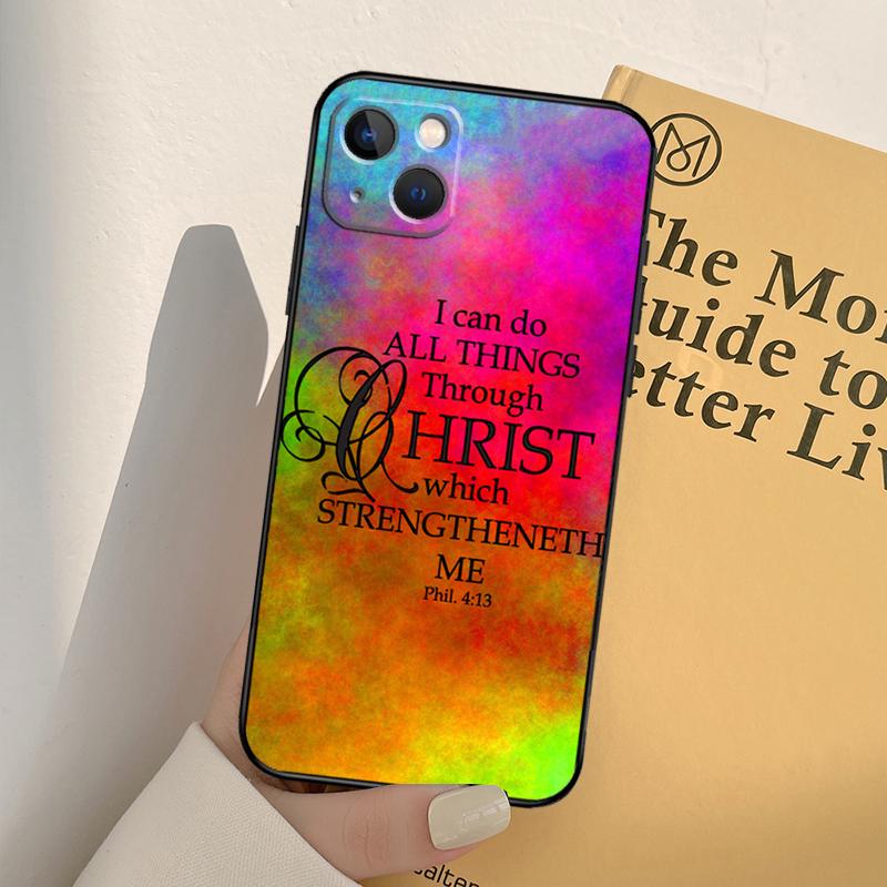 Christian Jesus Christ Bible Verse Phone Case For iPhone 17 16 14 13 12 11 15 Pro Max mini XR 16e 15 16 Plus 17 Air Full Cover