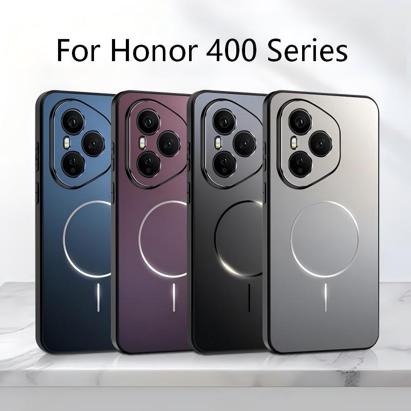 For Magsafe Original Slim Metallic Paint Magnetic Phone Case For Honor 400 400Pro Anti Fall Airbag Bumper Wireless Charge Cover