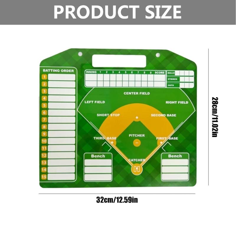 Baseball Coaching Board Double Sided Baseball Lineups Board Dry Erases Baseball Clipboard Coaching Accessories Enduring