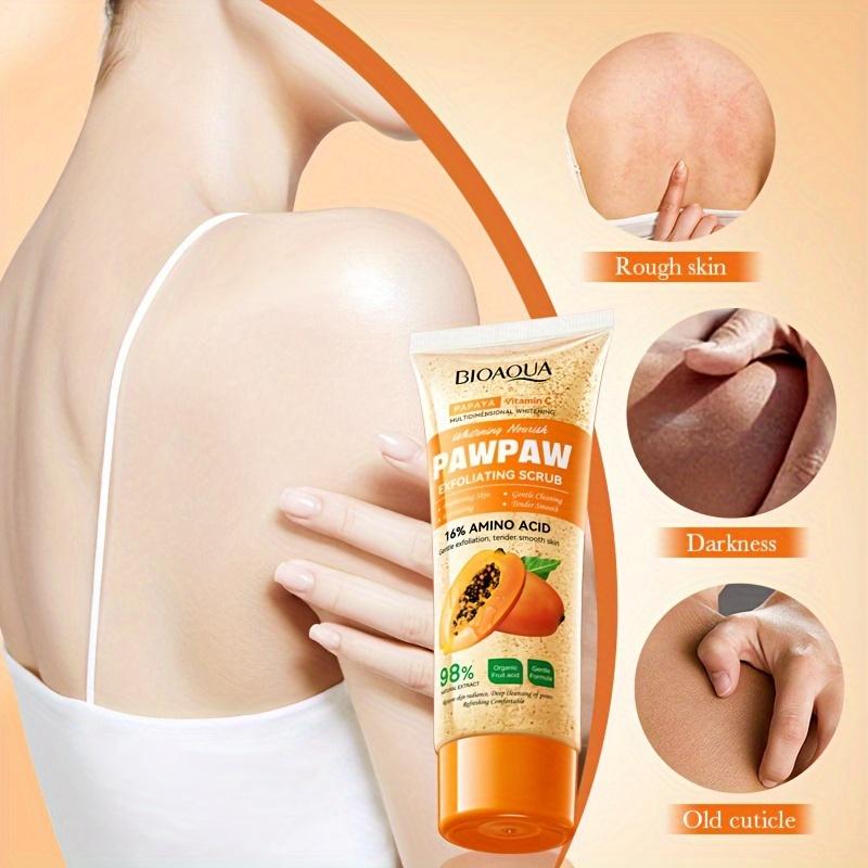 100g BIOAQUA Papaya Vitamin C Exfoliating Scrub Cream - Hypoallergenic, Moisturizing, Physical Exfoliation, Scented with Papaya,  and Deep Cleansing