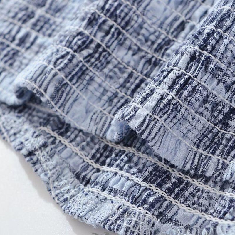 Kaslead New Arrival Women's Clothing Fashion Style Fashion Minimalist Gingham Halter Top Half-Length Short Pantskirt