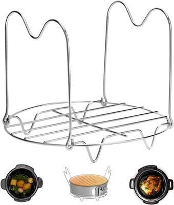 Edelstahl Dampfgestell mit Silikongriff Multifunktionales Dämpfergestell Untersetzer mit Instant Pot Zubehör 6 Qt 8 Quart