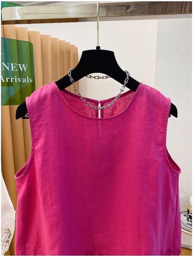 2026 Sleeveless Slimming Lace Camisole - Age-Reducing Patchwork Bow Top for Women's Summer Commute