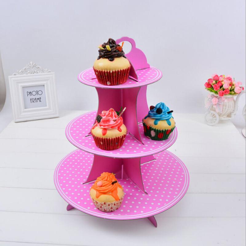 Buy Fashion Household Three Layers Rack Wedding Cardboard Holder Craft Decor Cupcake Display