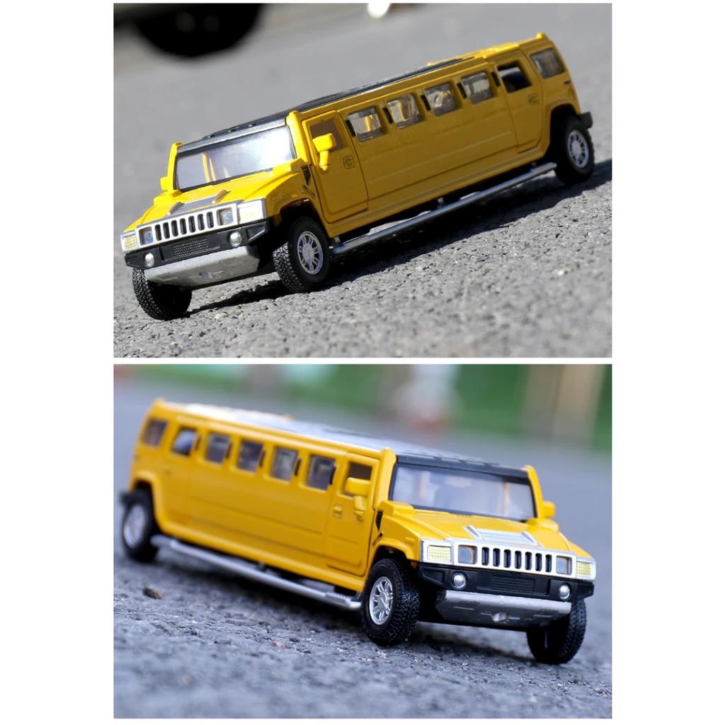 1/32 zliatinový Hummer H2 predĺžená limuzína kovový odliatok model auta zvuk a svetlo naťahovacie detské hračkárske vozidlá darček