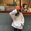 Fleece Letter Print Hoodie Sweatshirt for Women Autumn Winter New Style Loose Korean Style Student Top Coat