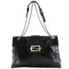 Chain Tote Tote Bag 2WAYShoulder Black Leather Women Used