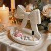 1PC Cream Bow Storage Tray Decoration, Bow Jewelry Storage Tray