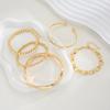 IF ME 5pcs Fashion Simple Bracelet Set for Women Boho Exaggerated Stackable Design CCB Bangles Dating Vacation Daily Wear Jewelry Gift