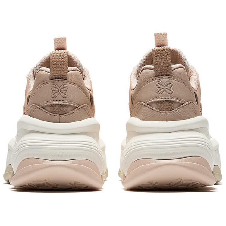 New Anta Life Collection Anti Slip Wear Resistant Low Top Chunky Sneakers Women's White Beige Brown 122518891-8