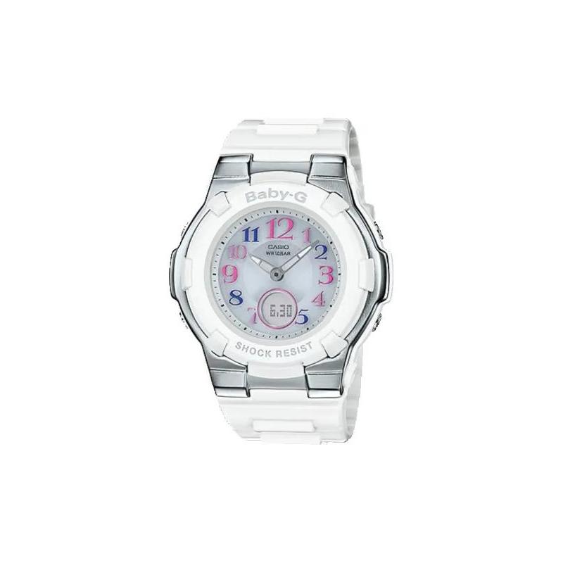 Casio BABY-G 100 meters waterproof, solar quartz movement, plastic strap, Japanese and Korean watch, same style for men and women, BGA-1100GR-7BJF серый