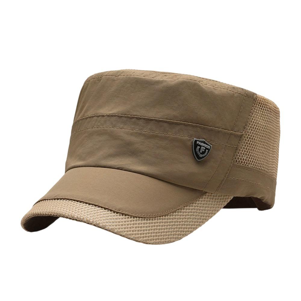 

Fashion Summer Fishing Hat Anti-UV Mesh Breathable Sun Hat Cotton Casual Peaked cap Men Women Flat Top Hat